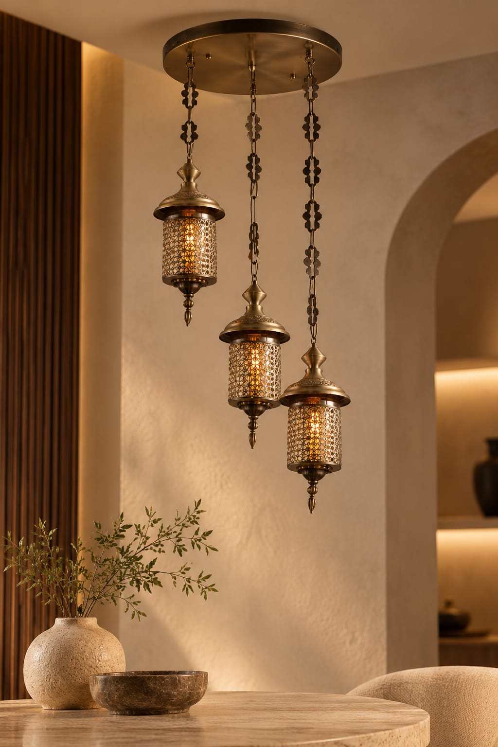 3-Light Antique Cluster - Code 1612-3 | Walnut Studio