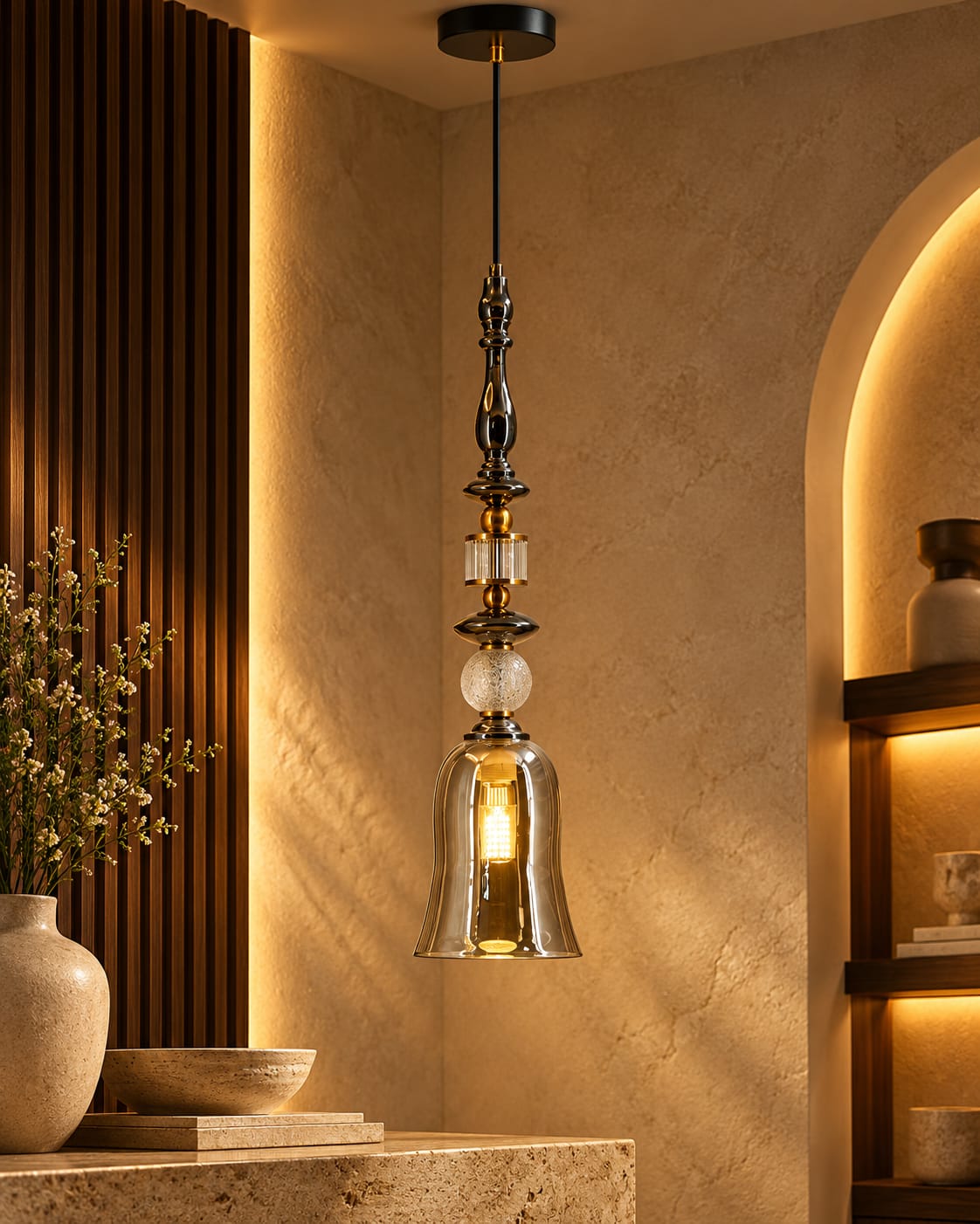 Single Pendant Light - Code CD4483-1 | Walnut Studio
