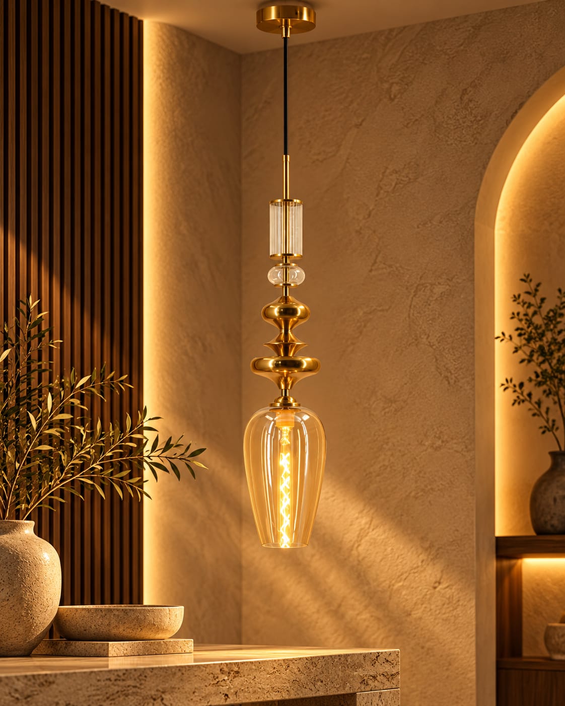 Single Pendant Light - Code CD4484-1 | Walnut Studio